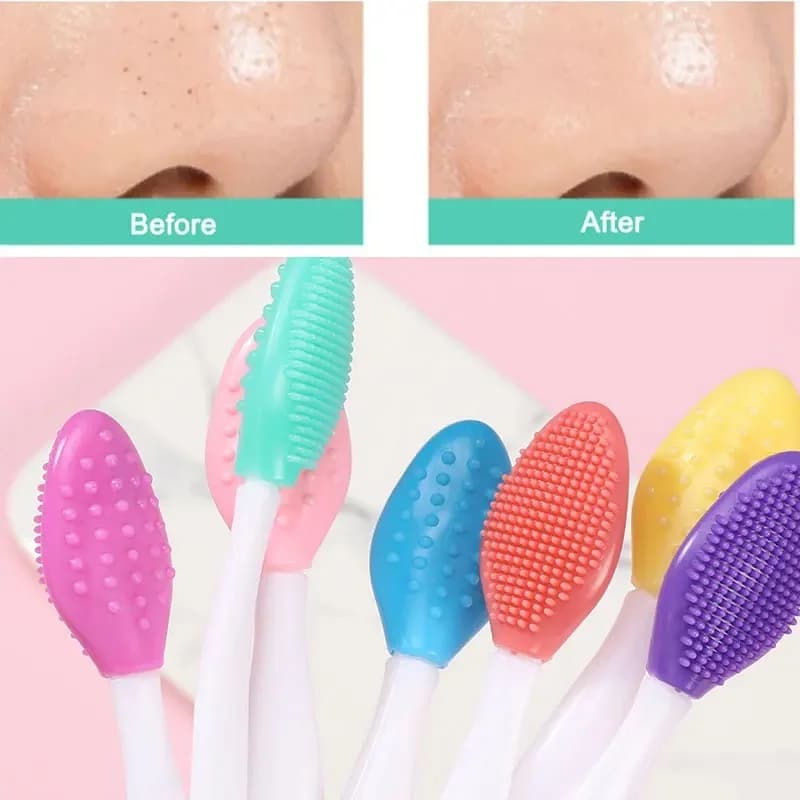1/2PCS Face Silicone Brush Double-Sided Nose Lip Face Clean cleansing stick Blackhead Removal Acne Makeup Brush