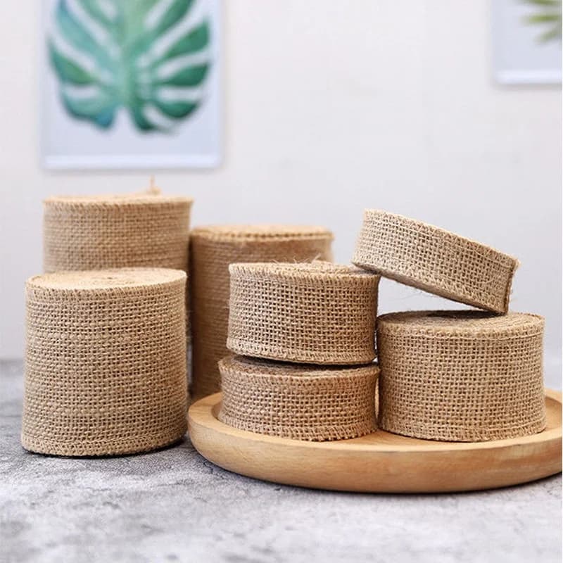 Ribbon with Hemp Canvas Canvas Bag DIY Material Hemp Corde Braided Linen Roll Wedding Party Crafts Decorative Gift Sewing Accessories
