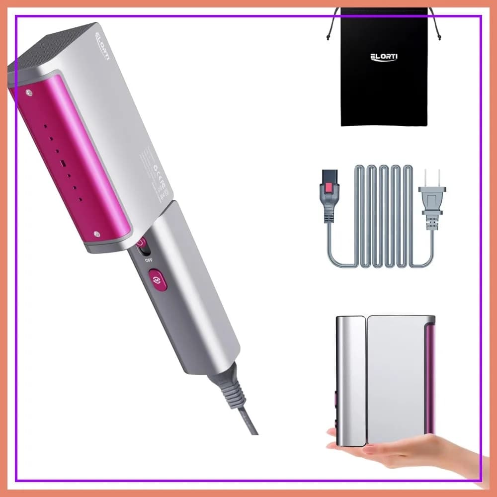 Ferro da Stiro a Vapore Portatile da Viaggio 1200W, Doppia Tensione, Design Pieghevole, Riscaldamento Rapido, 2-in-1, Serbatoio da 110ml