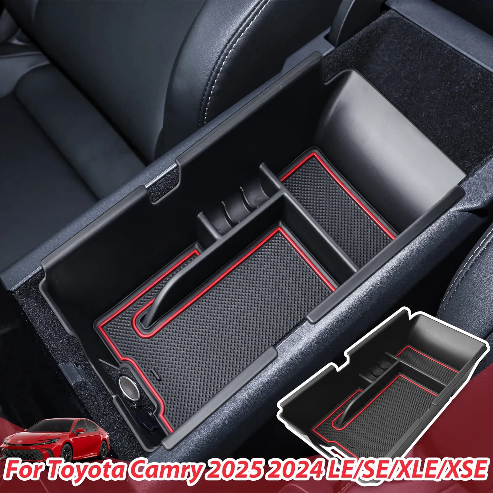 Tucknbox Center Console Organizer Per 2025 2024 LE/SE/XLE/XSE Toyota Camry Bracciolo di Stoccaggio Accessori Auto Vassoio portaoggetti per guanti