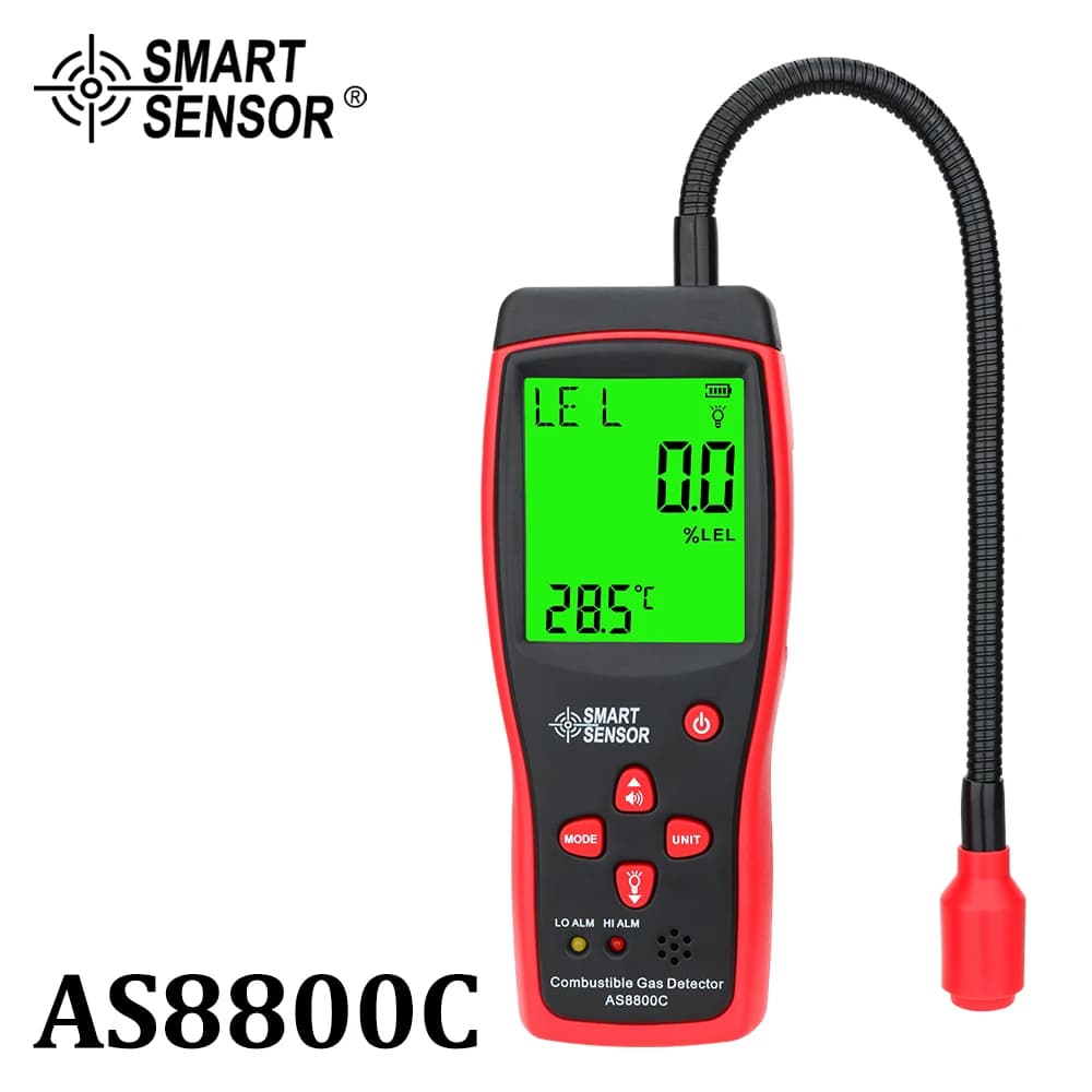 2024 New Portable Gas Leak Detector 0-10000PPM Sound & Light Alarm Combustible Flammable Natural Methane Gas Detector