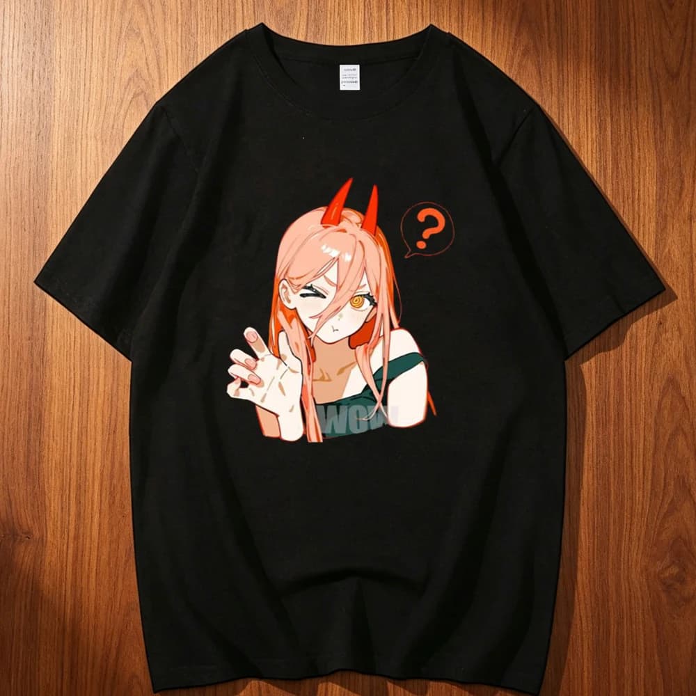 Chainsaw Man cotton t-shirt teen hip hop Y2k harajuku University Classic 80s t-shirt Punk korean clothes Graphic Pop Culture