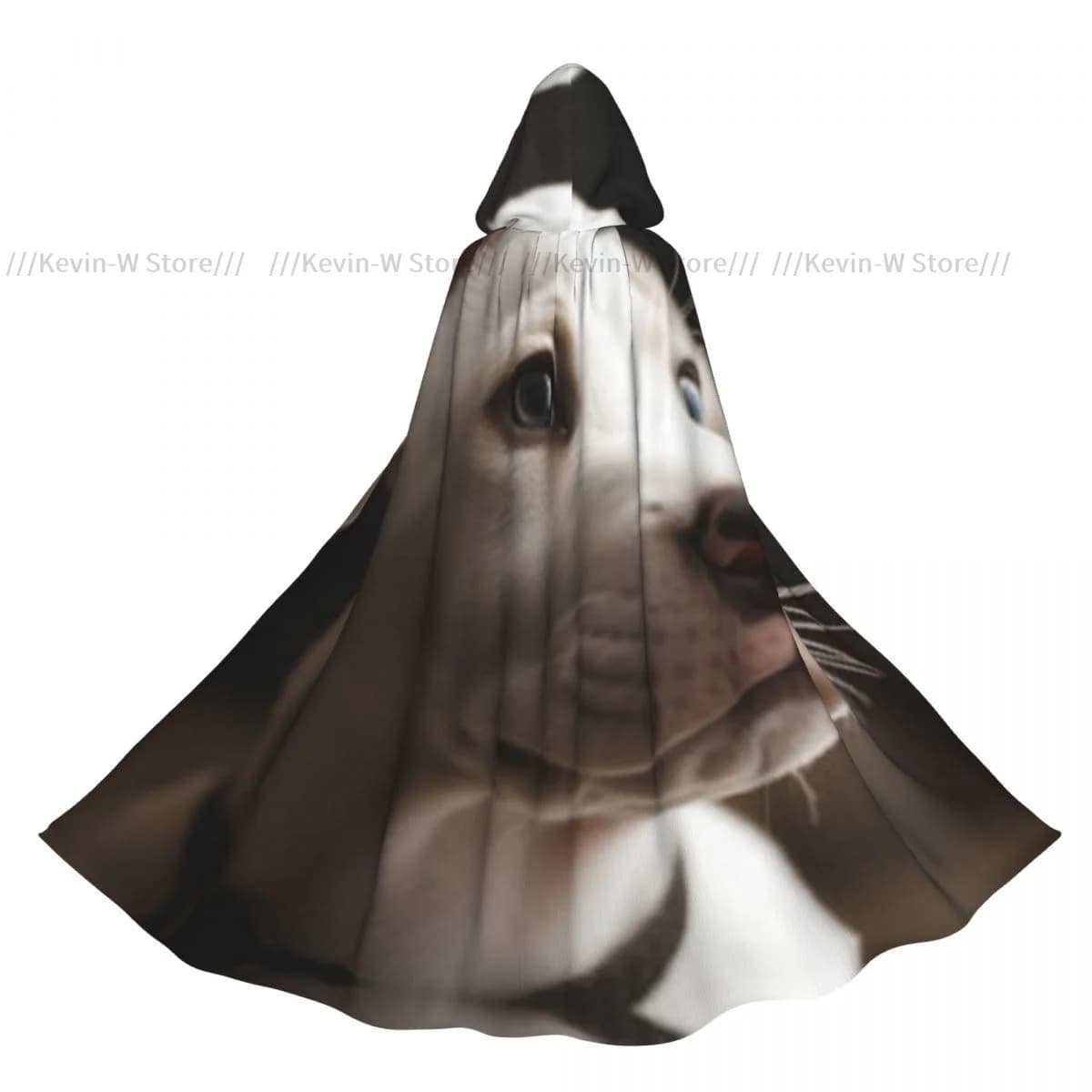 Portrait Of Labrador Retriever Puppy Hooded Cloak Polyester Unisex Witch Cape Costume Accessory