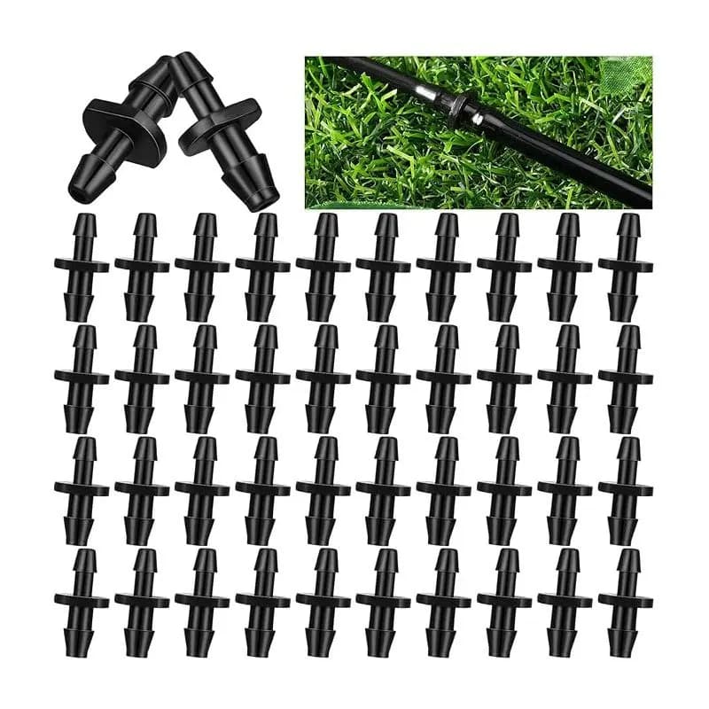 60Drip irrigation connector，1/4 Inch(about 0.6 centimeter)Drip irrigation hose barb connector，Irrigation straight connector，Gard