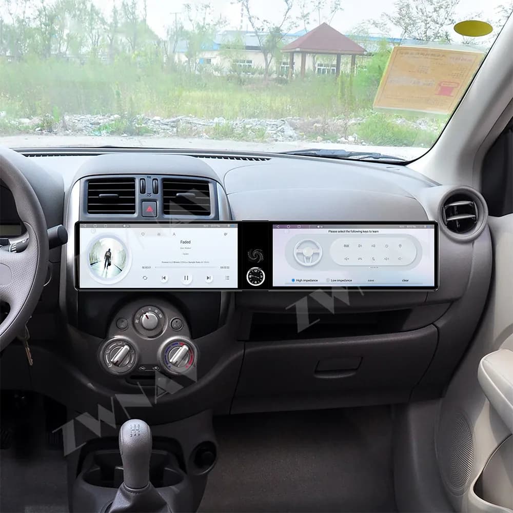 For Nissan Sunny 2011-2013 Android 13 12.3" Hd Touch Dual-Screen Car Gps Multimedia Player Car Interior Accessories Head Unit