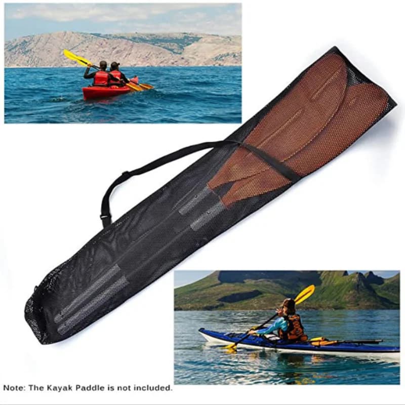 ISURE MARINE Borsa portaoggetti per pagaia a doppia testa per kayak Borsa da paddle portatile in tessuto a rete traspirante Borsa portaoggetti in rete nera