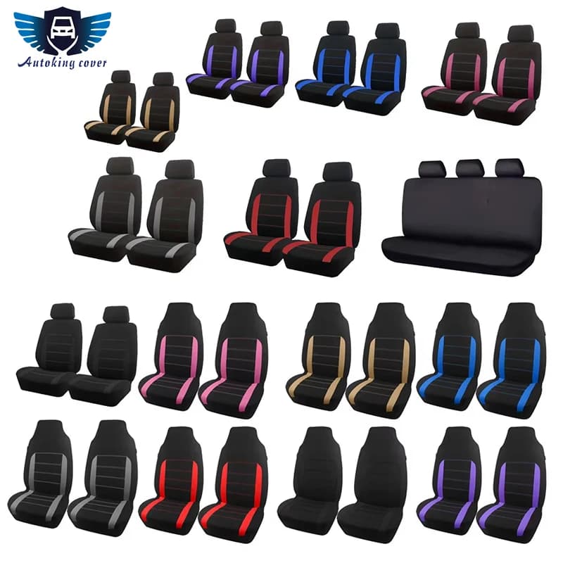 AUTO PLUS Universal polyester fabric car seat covers suitable for most cars Suv Truck Van Car accessories Compatible with internal airbag