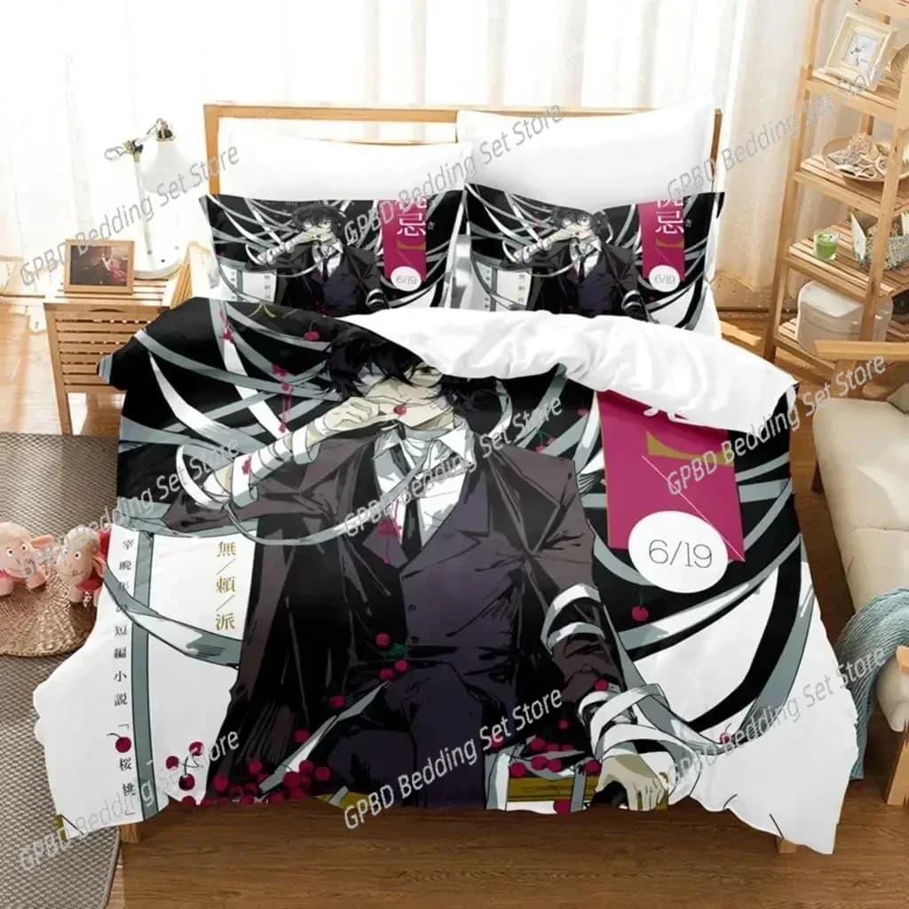 Anime Dazai Bungo Stray Dogs 3D NUOVO Copripiumino Federa Set di biancheria da letto Ragazzo adulto Decorazione camera da letto Bambini Singolo Doppio Grande