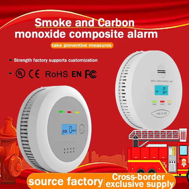 UL/EN Dual-Certified Smoke Carbon Monoxide Combined Alarm CO Detector Fire Smoke Sensor Alarm for Home Safety