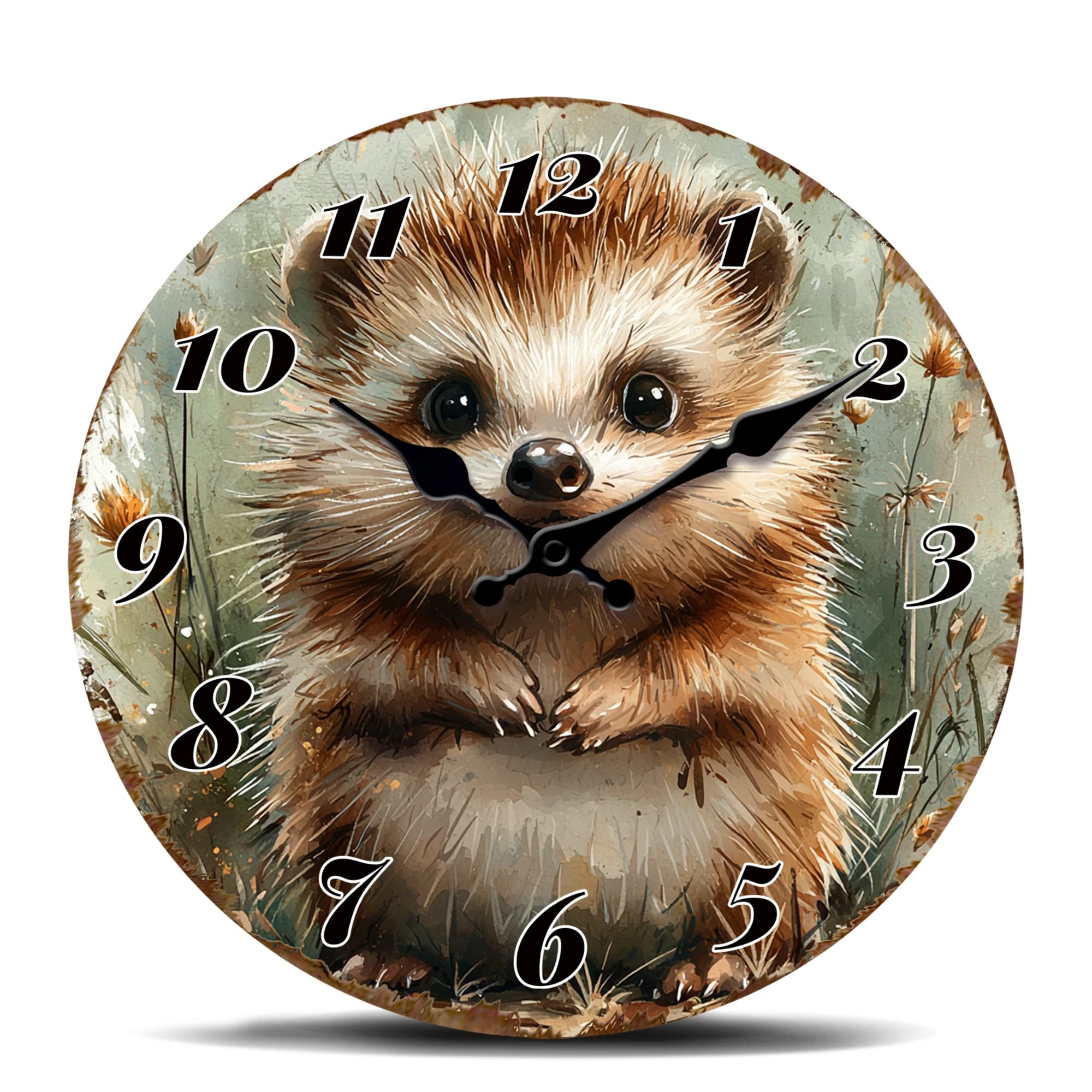 Lovely Wall Clock with Riccio Printing, Wild Animal Decorative Watch and Home and Office Numbers, Unique Gift