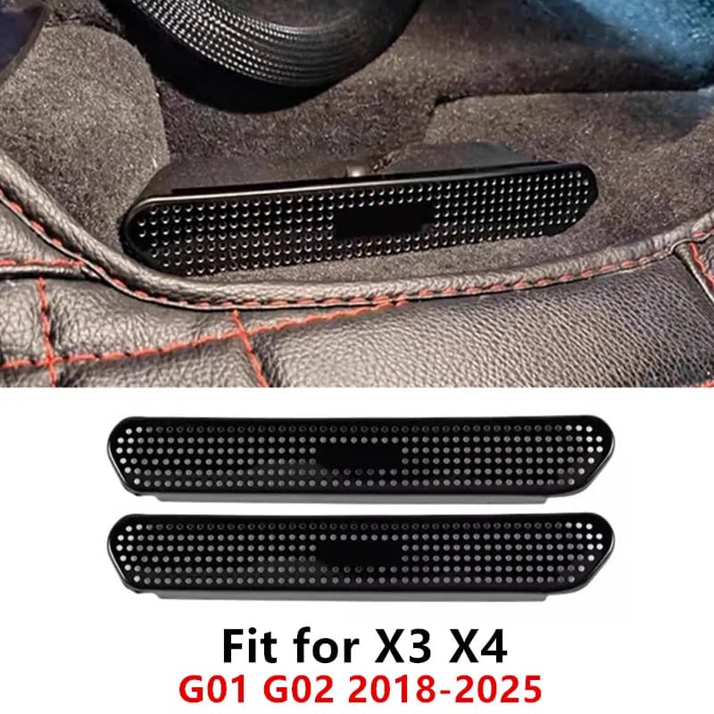 Car Interior Mouldings Stainless Steel Seat Floor Air Conditioner Outlet Dust Protective Cover For BMW X3 X4 G01 G02 2018-2025