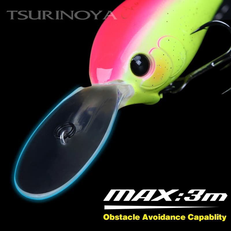 TSURINOYA 60F Crankbait Esche Artificiali da Pesca 60mm 16.6g CHASER 0-3m Esca Dura Galleggiante a Lunga Gittata per Bass, Luccio, Ajing