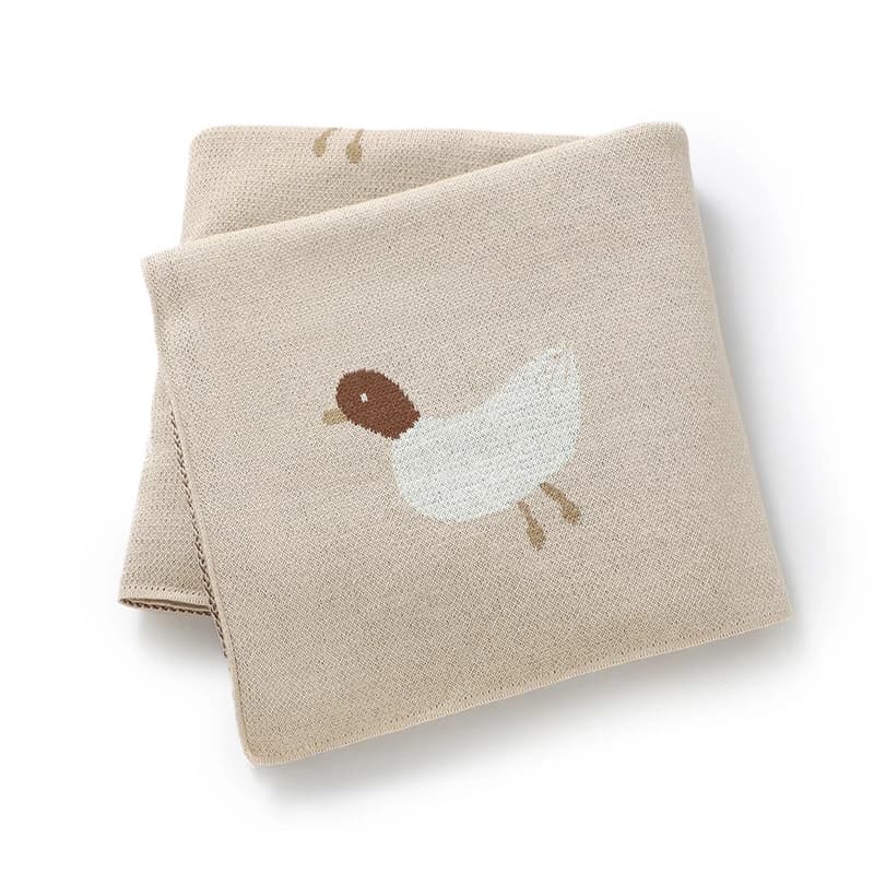 Coperta per Neonati in Cotone Lavorato a Maglia, 100*80CM, per Bambini e Bambine, Morbidissima, con Motivi Cartoon e Quadretti