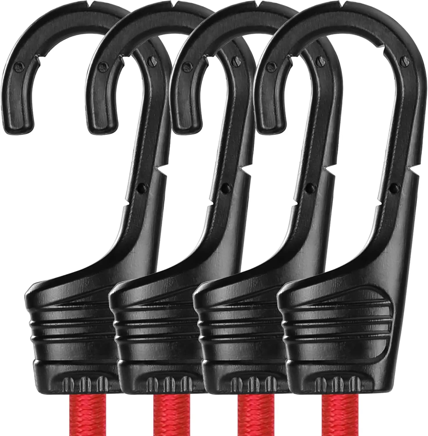 Corde Elastiche con Ganci da 24 Pollici, Set da 4 Corde Resistenti per Tende da Esterno, Campeggio, Portapacchi, Camper, Biciclette, Carico
