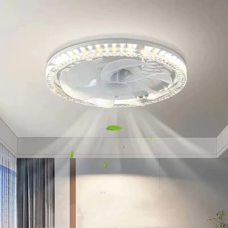 50W 30cm Nuovo ventilatore da soffitto con presa E27/E26 Lampada da soffitto per camera da letto intelligente con telecomando Luce LED dimmerabile 85-265V