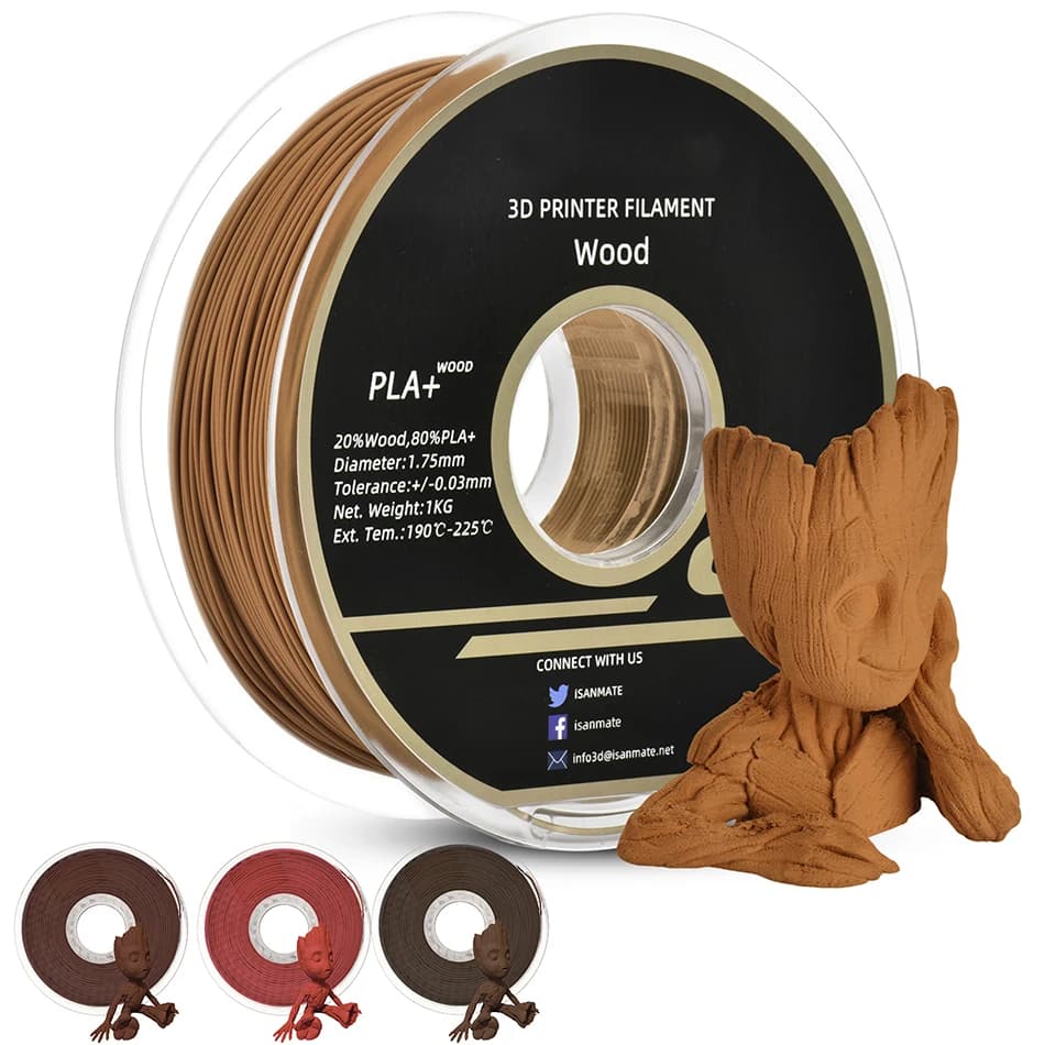 PLA + 3D Printer Wood Sublimation Wood 3D Printing Material 1.75mm 1kg/500g/250g Pink Ebony Red Sandalwood Wood Fittings