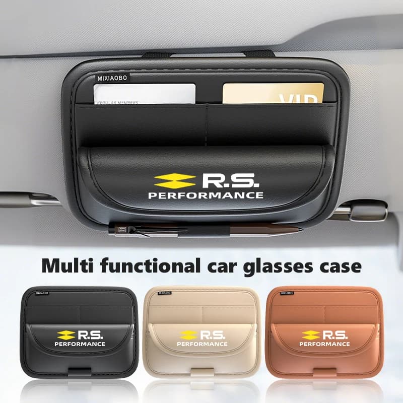 Car Sun Visor Eyeglasses Box Sunglasses Storage Card Holder For Renault Arkana Captur Twingo Talisman RS Line Logan Duster