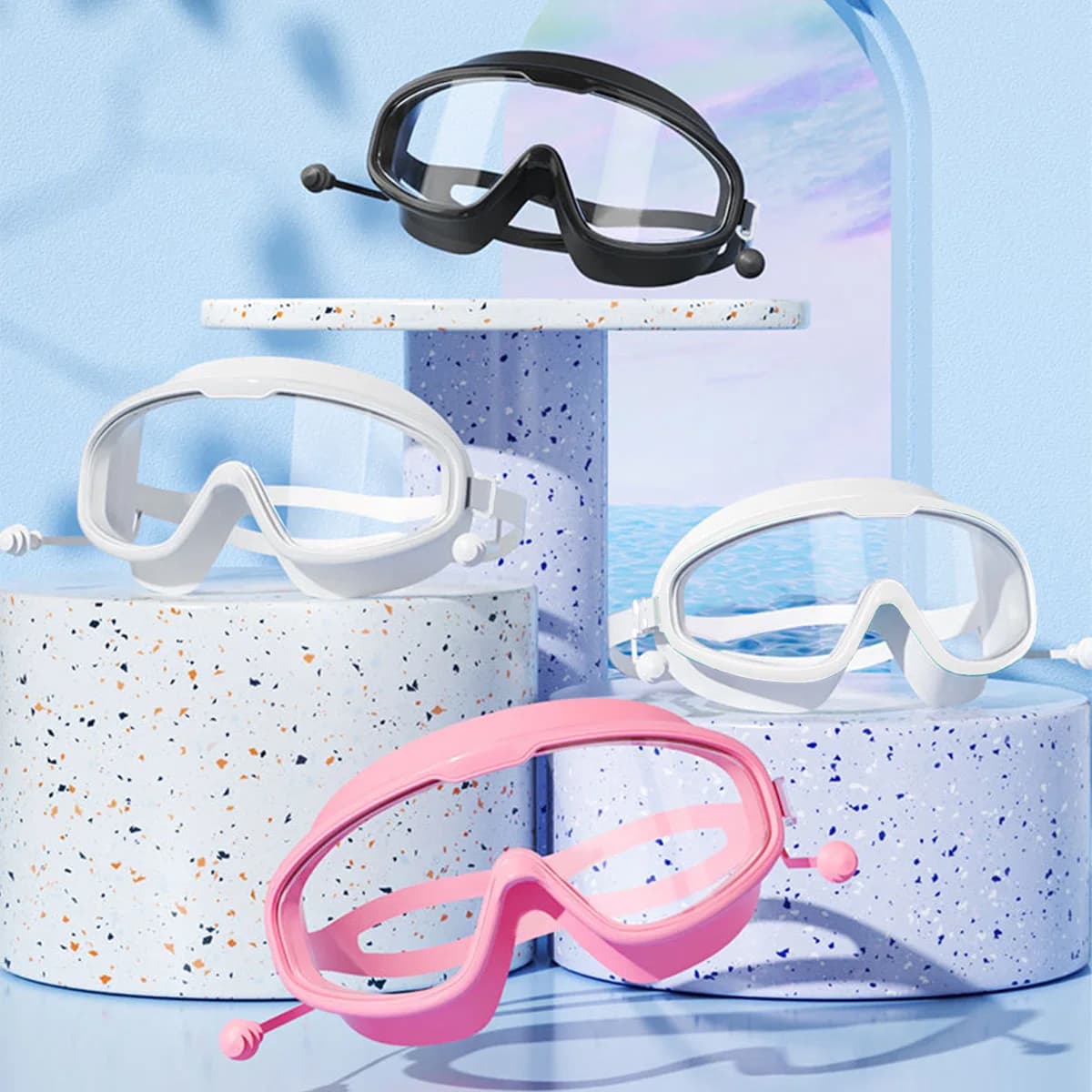 No-Leak Wide Angle Swim Goggles Ultra Clear Lens UV Blocking Soft Silicone Frame Professional Adult Swimming Goggles