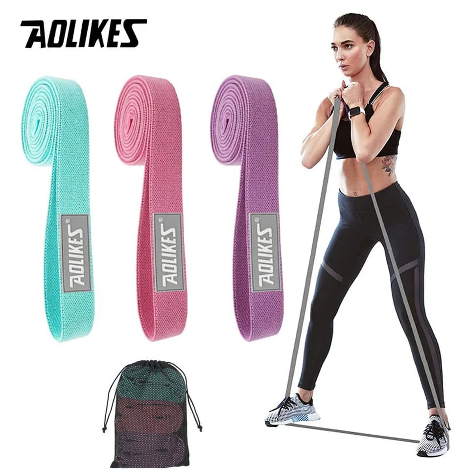 AOLIKES 3PCS Long Resistance Loop Band Set Unisex Fitness Yoga fasce elastiche Hip Circle coscia Squat Band Workout attrezzature da palestra
