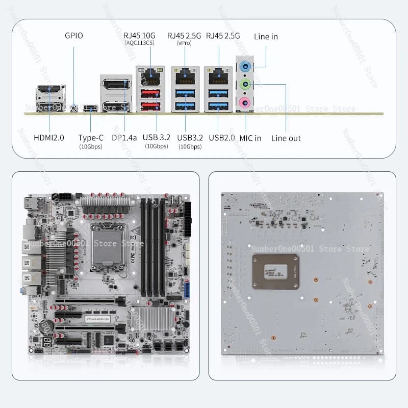 12 Bay 10GbE NAS With DDR5 ECC Supports M.2 NVMe For W680 Chipset Enterprise Storage Server Motherboard