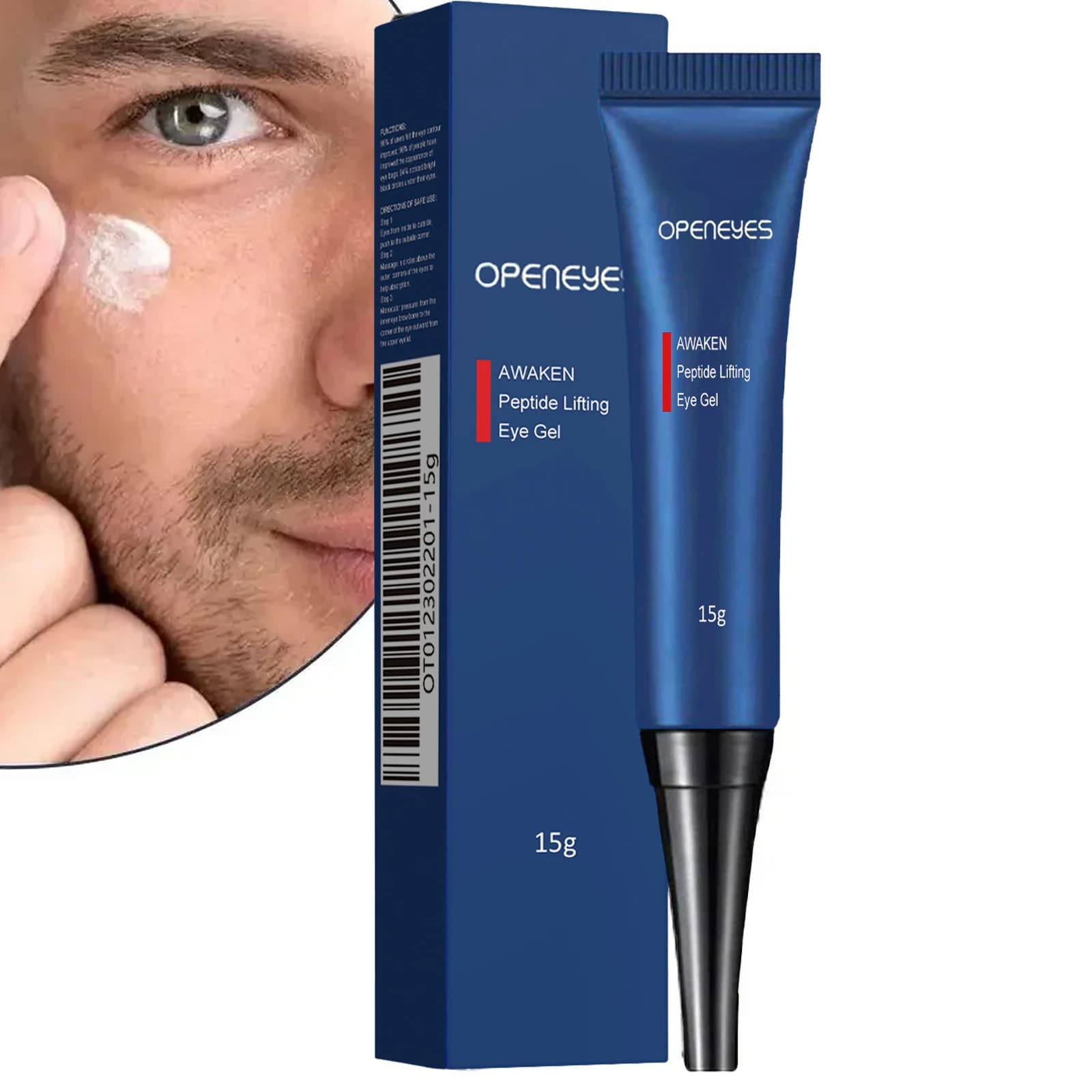 Openeyes Awaken Peptid Lifting Eye Gel: Riduce il gonfiore, attenua le occhiaie, idratante e traspirante per uomo