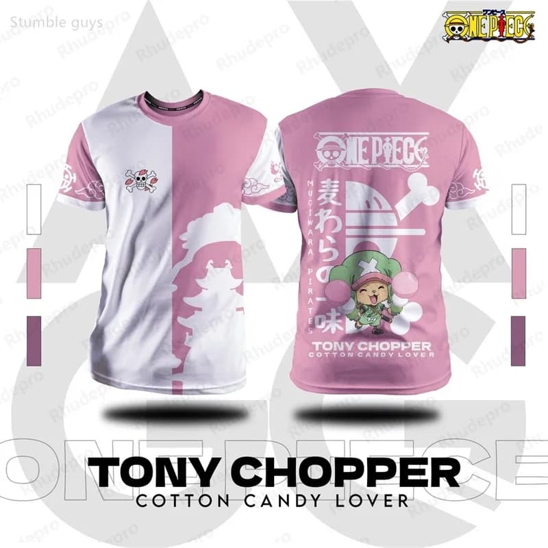 Men One Piece T-Shirt Chopper Candy Jersey Summer Casual Boys Clothes Girls Short Sleeve Tops