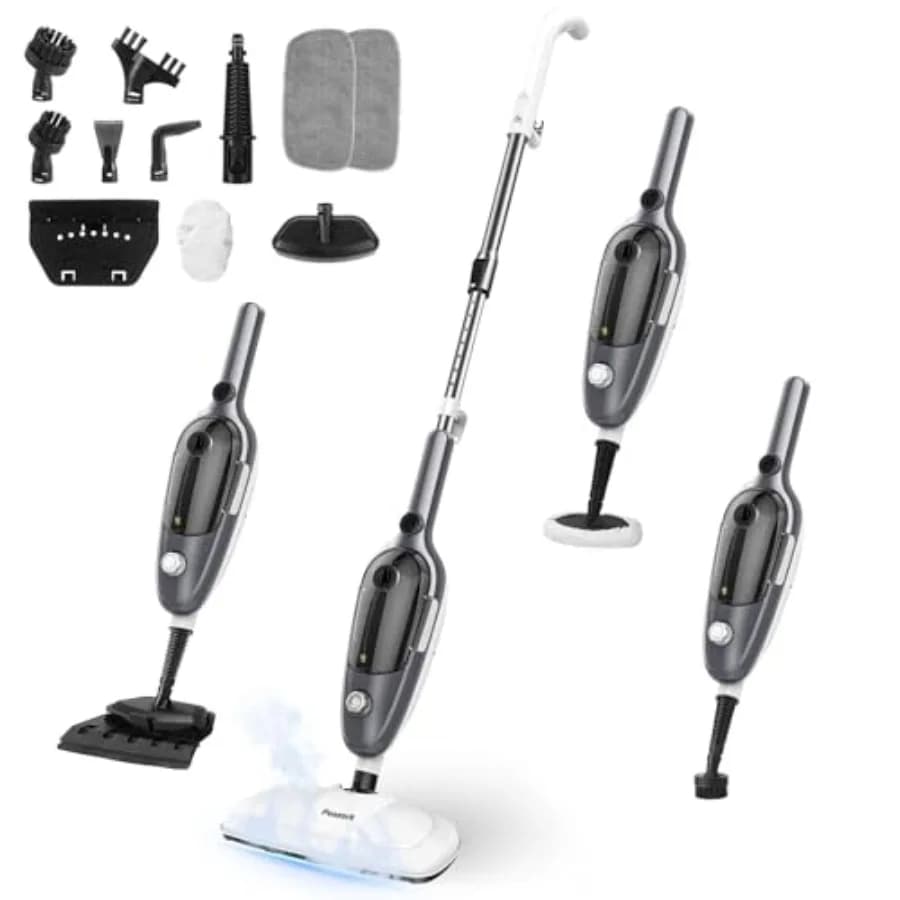 Steam Mop - All-in-one Detachable Floor Steamer with 11 Accessories, Multipurpose Steamer for Hardwood Floors, Clothes, Windows