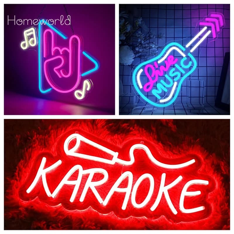 Musica Chitarra Neon LED Insegna Art Appesa Musica dal vivo Luci al neon Arredamento della stanza per Studio Bar Club Casa Camera da letto Festa Lampada alimentata tramite USB