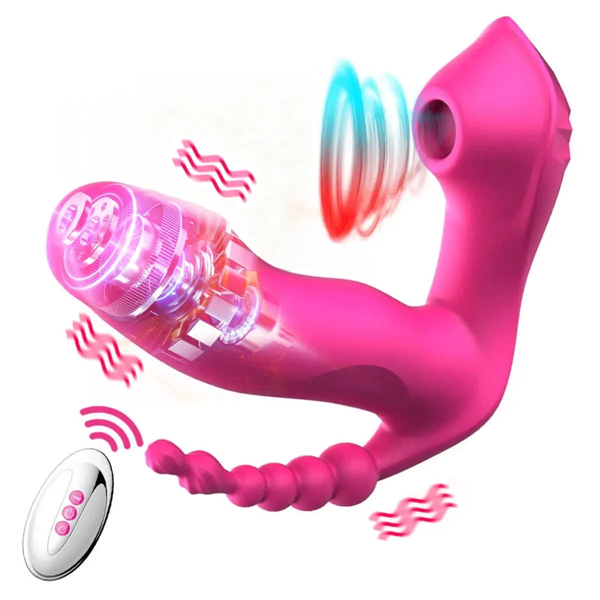 Potente vibratore per succhiare perline anali femminili telecomando senza fili stimolatore del clitoride massaggiatore vaginale giocattoli adulti del sesso per le donne