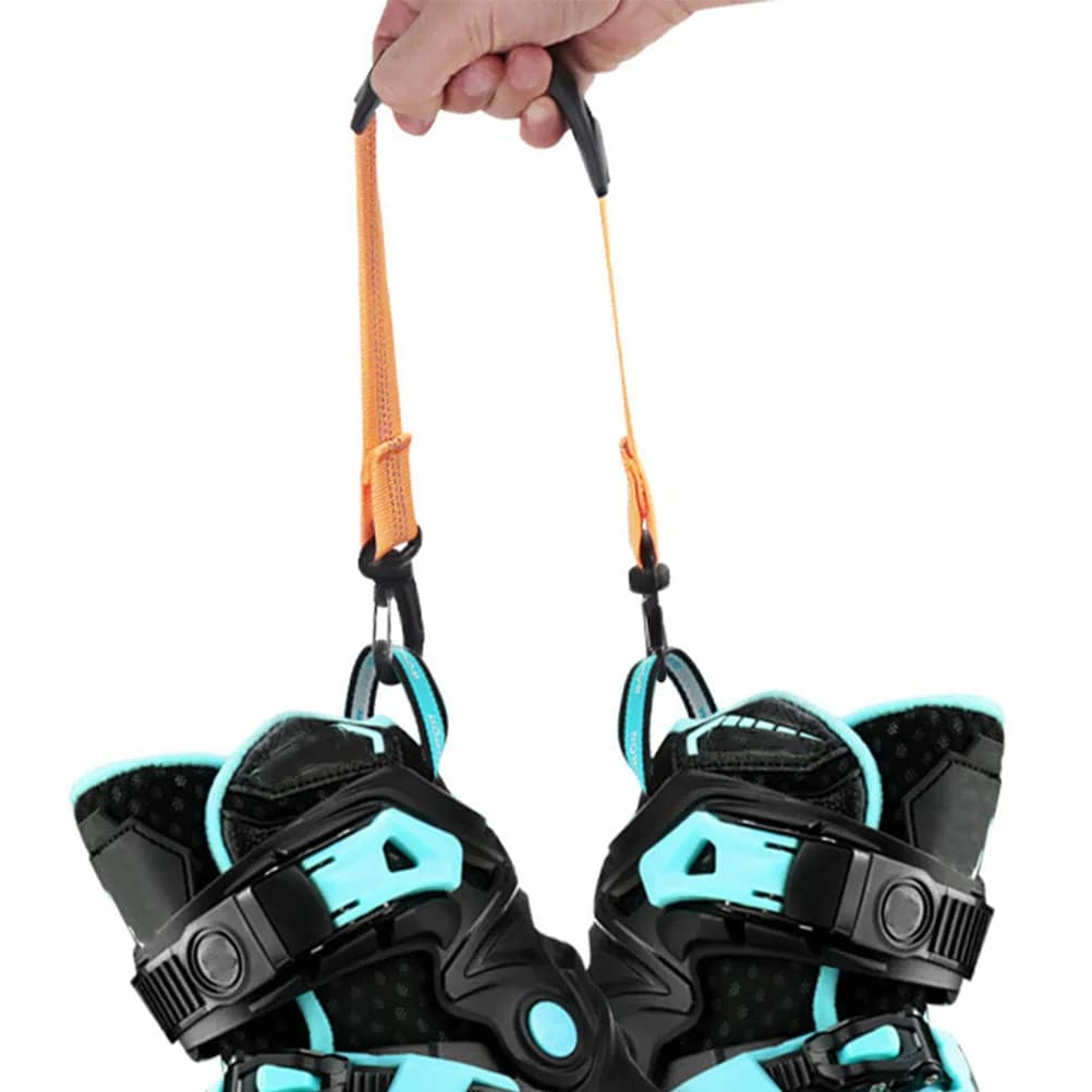 2Pcs Sturdy Foldable Skate Leash for Roller Skates Ski Boots Ice Skating Shoes Portable Boot Carrier Strap Hands-Free Carrying