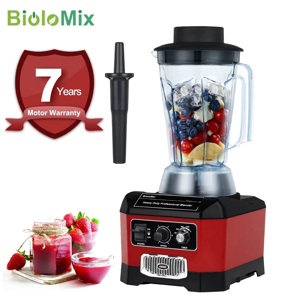 7 anni di garanzia Frullatore da bar commerciale professionale resistente senza BPA Frullatore per alimenti Spremiagrumi Frantoio per ghiaccio Frullato Maker Max 2200W