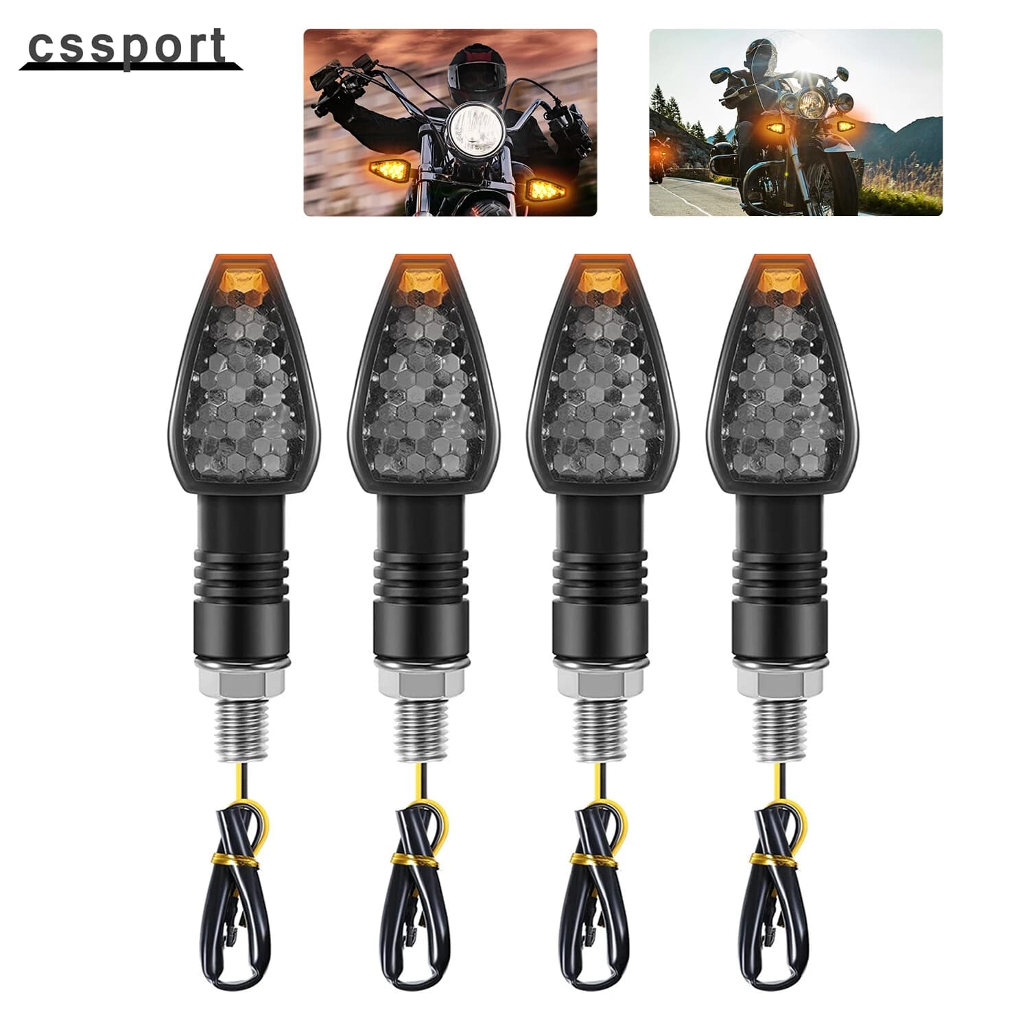 4 Pieces Direction 12V LED Indicators Double for Moto and Dirt Bike, Lamping lights