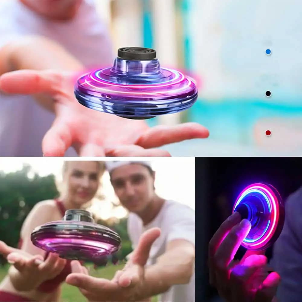 Giocattolo Volante Creativo per Esterni: Boomerang Fidget Spinner Rotante a Mano, Mini Drone LED Volante per Bambini