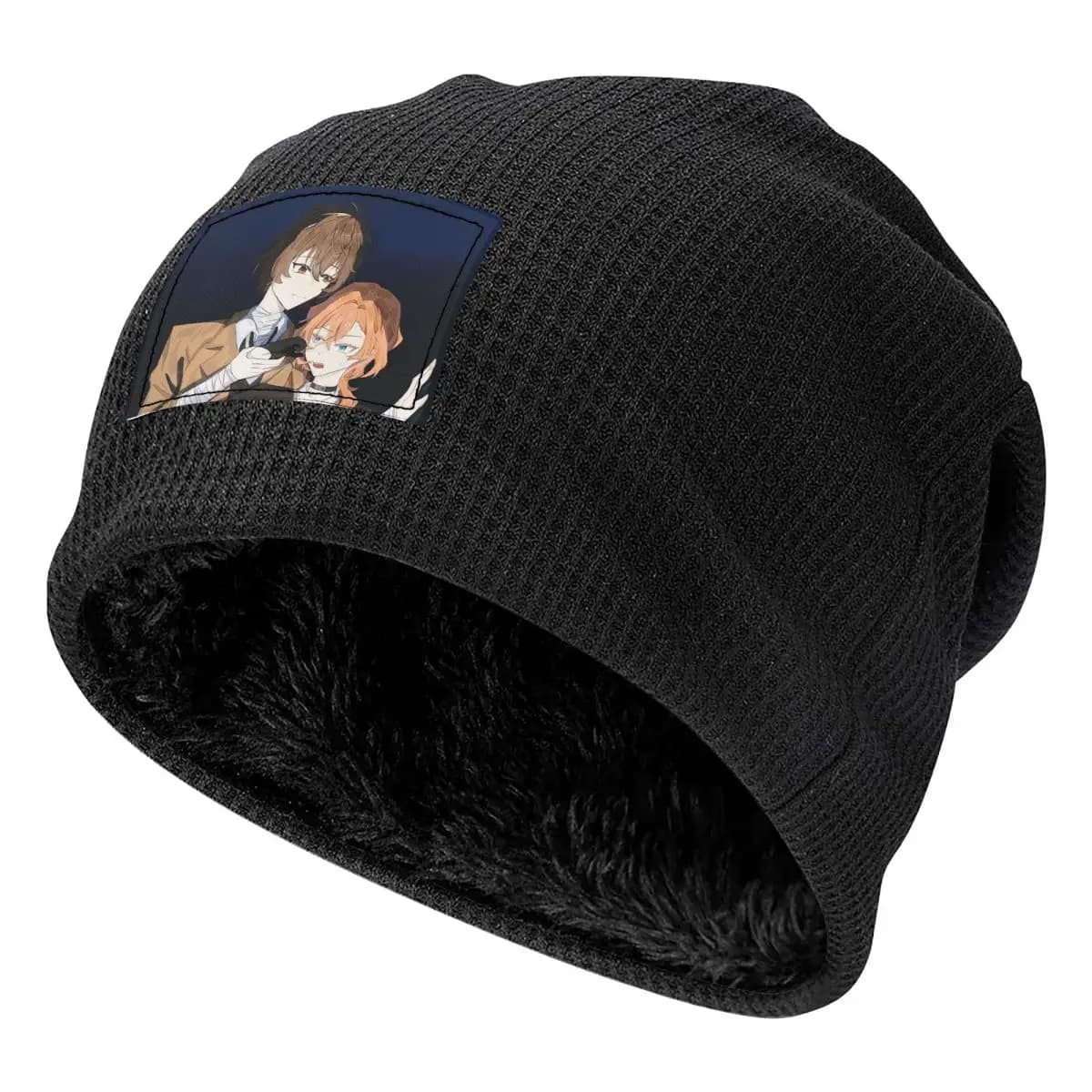 Bungou Stray Dogs Wan Anime Dazai e Chuuya Berretti Berretti Foderato in Pile Cappello Cofano Caldo Hip Hop Autunno Inverno Skullies Cappelli