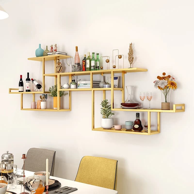 Portabottiglie, mensola, libreria a muro, ornamento creativo da appendere alla parete, armadietto del vino del soggiorno, portabottiglie per bicchieri, capovolto d