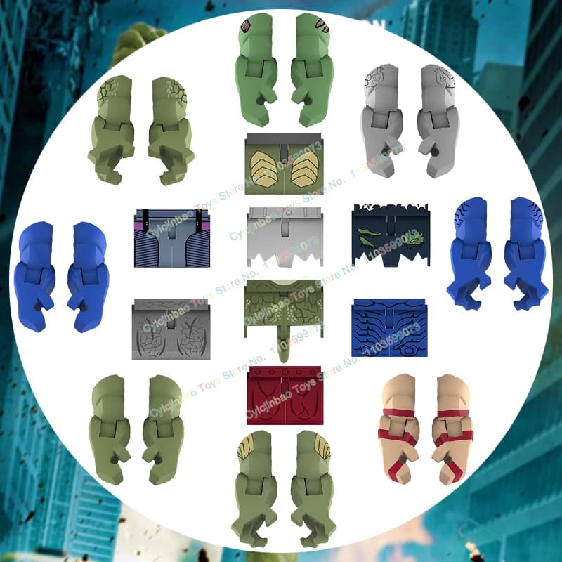 AF359 Serie Cartoon Blu Grigio Grandi Personaggi d'Azione Rosso Verde MOC Film Blocchi da Costruzione Accessori Giocattoli Regalo AF357