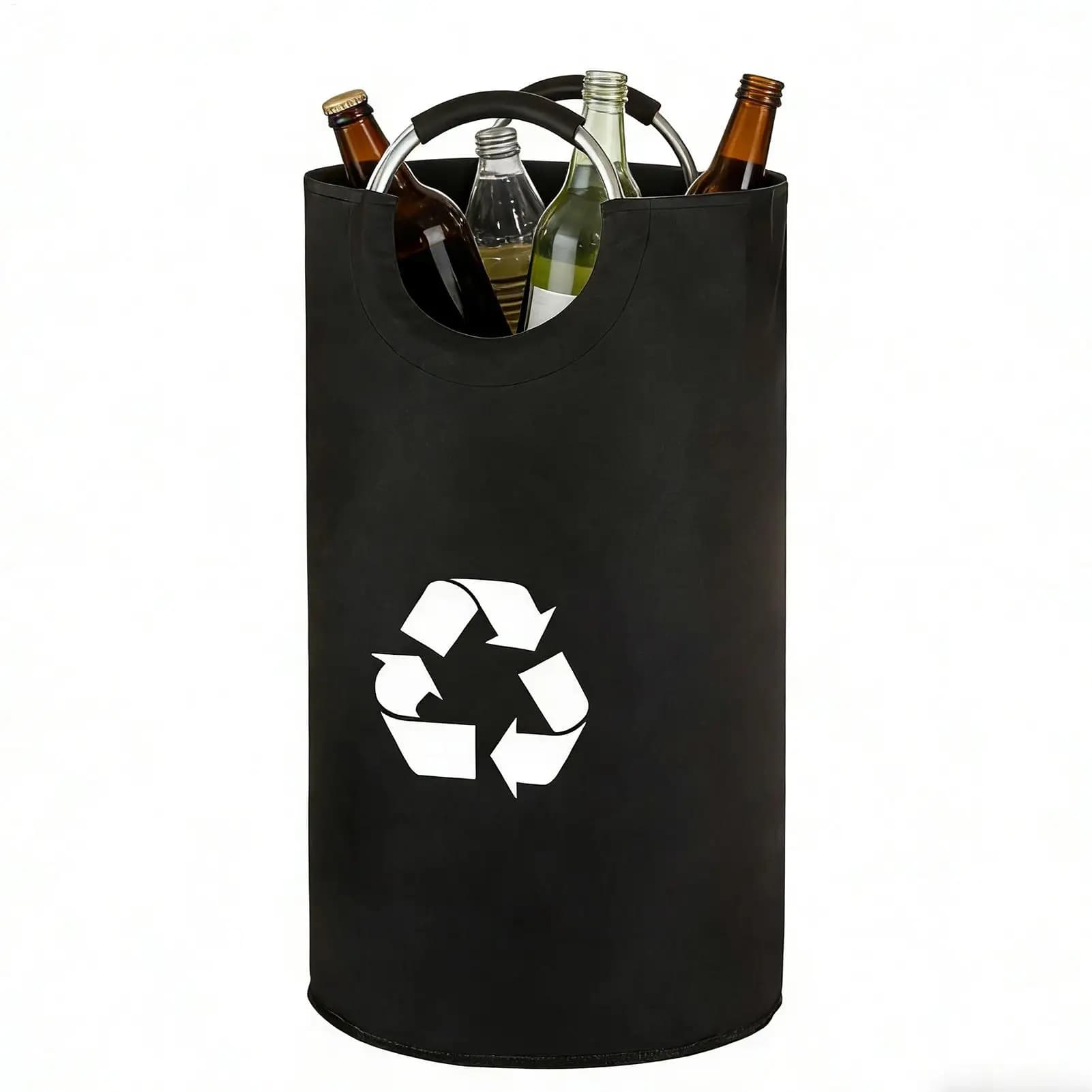 Folding 82L Empty Bottle Storage Basket Kitchen Wastewater Bottle Collector Bag Home Large Capacity Bin Trash Can Space Saving