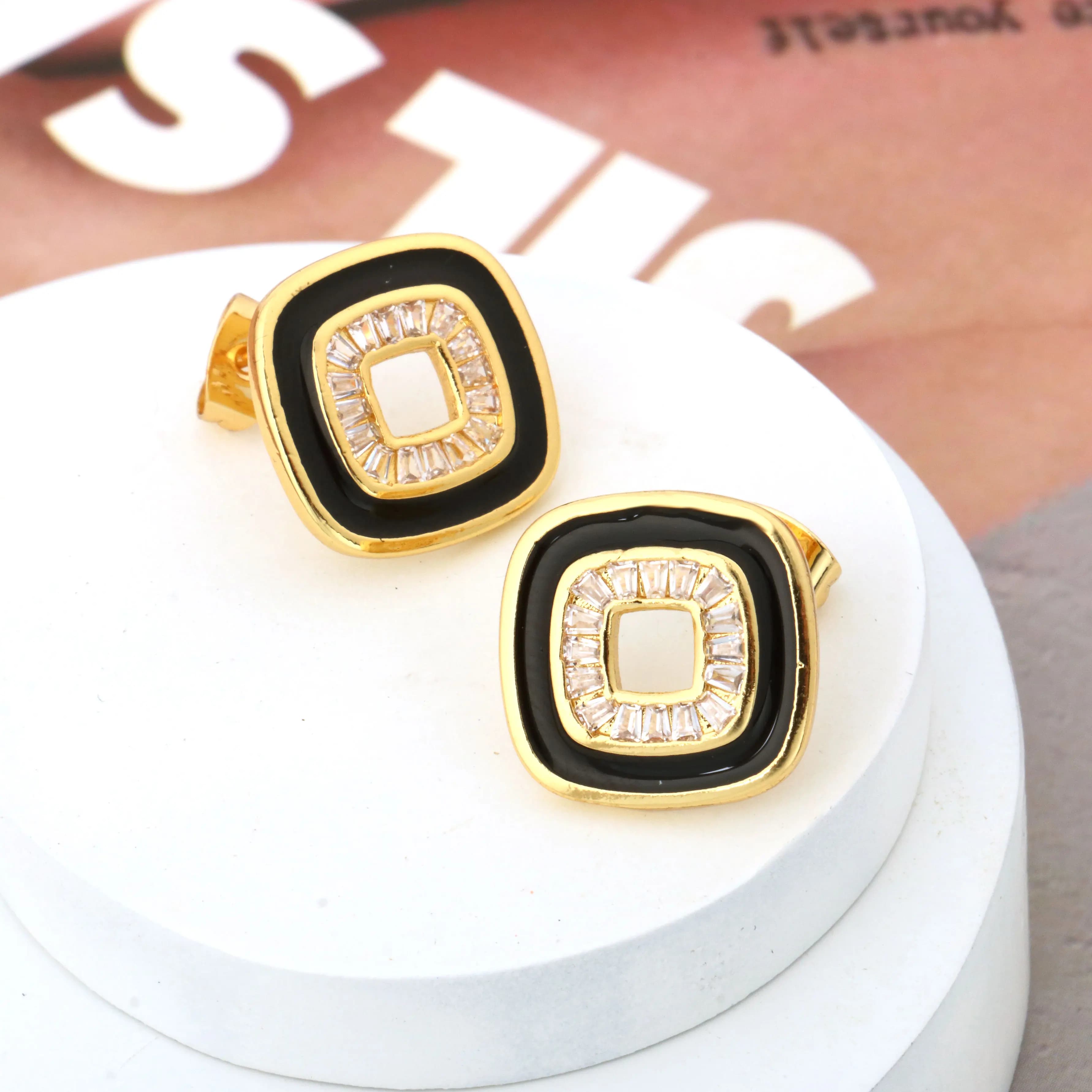 NYH New Luxury Light Black Pendant Earrings for Women Unique Style
