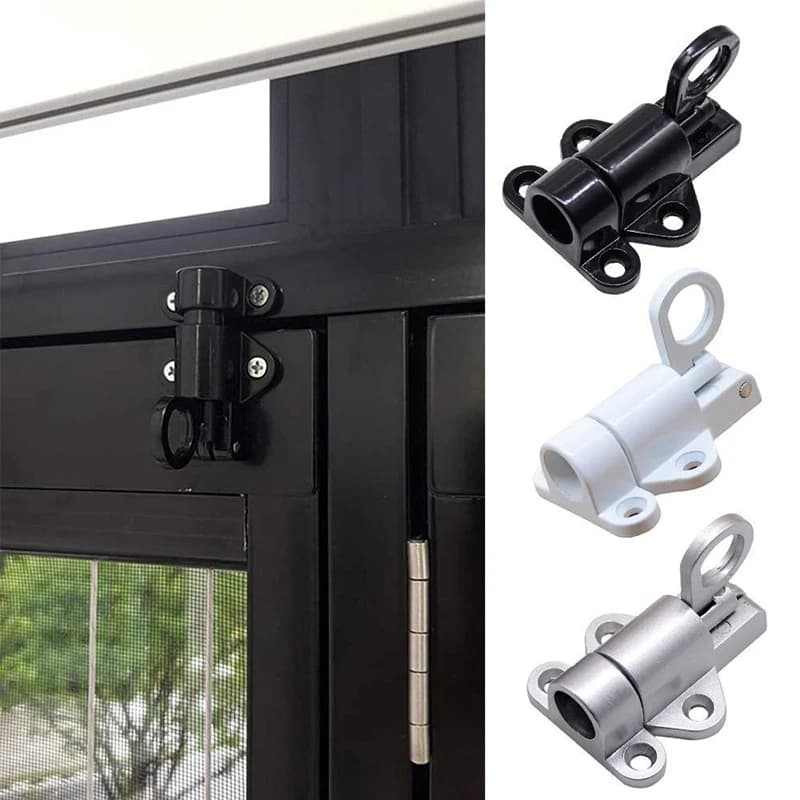 4 * Viti Chiavistello automatico per porta Finestra di casa Cancello di sicurezza Anello di trazione Bullone per porta con rimbalzo a molla Chiusura automatica