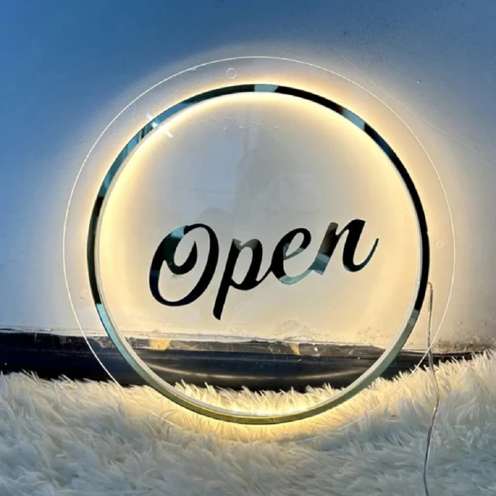 Luci al Neon aziendali Logo Sign acrilico Led Open sign per Business open sign for door open sign led per salon sign