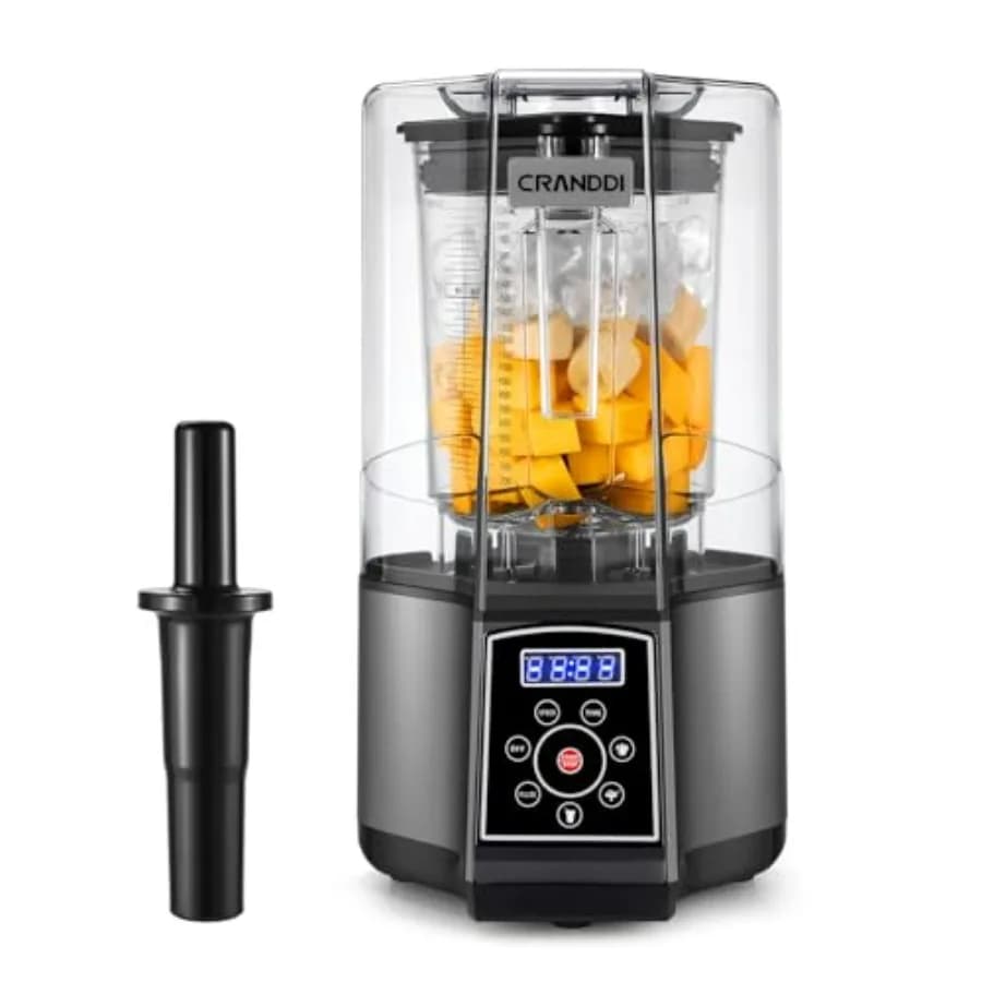 Smart Commercial Blender with Digital Touch Screen and Removable Cover, 80oz, 1500W, 120V, 3 Preset Programs for Frullati and Succhi