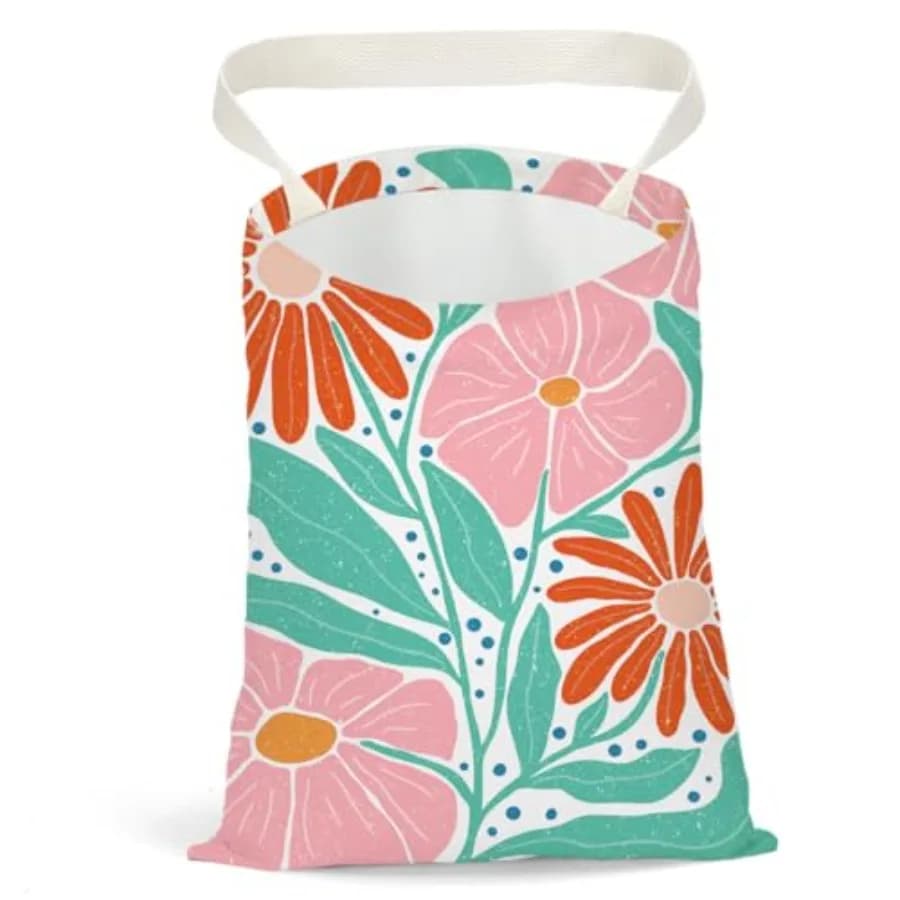 Boho Floral Car Trash Can, Car Trash Bag Hanging, Waterproof Cars Back Seat Hanging Organizer and Storage Trash Bags for Vehicl