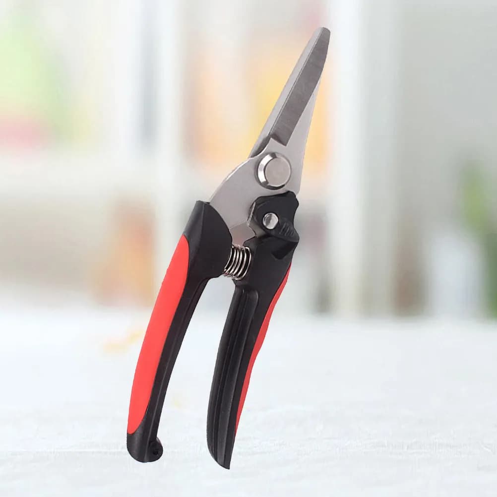 Professional Stainless Steel Potting Scissors with Plastic Rubber Grip Ergonomics for Copper Cutting, Siepi, Frutteti and Trees