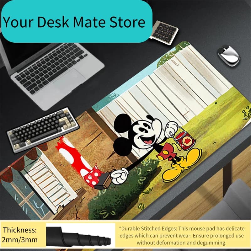 Tappetino per Mouse Anime Nuovo Tappetino per Tastiera da Gamer Mickey e Minnie Tappetino per Scrivania in Gomma Tapis Souris per Gaming Notebook PC