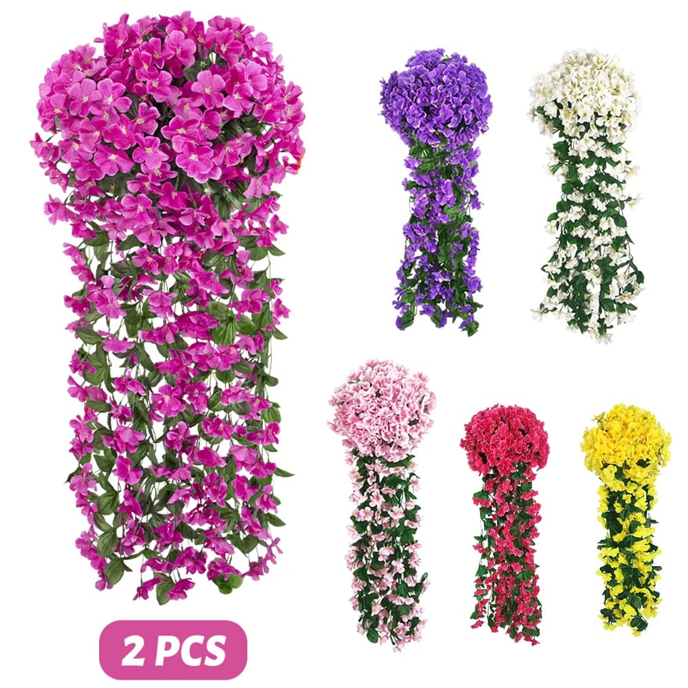 edera viola artificiale fiori appesi arco nuziale decorazione festa casa camera giardino patio arredamento esterno ghirlanda di fiori finti