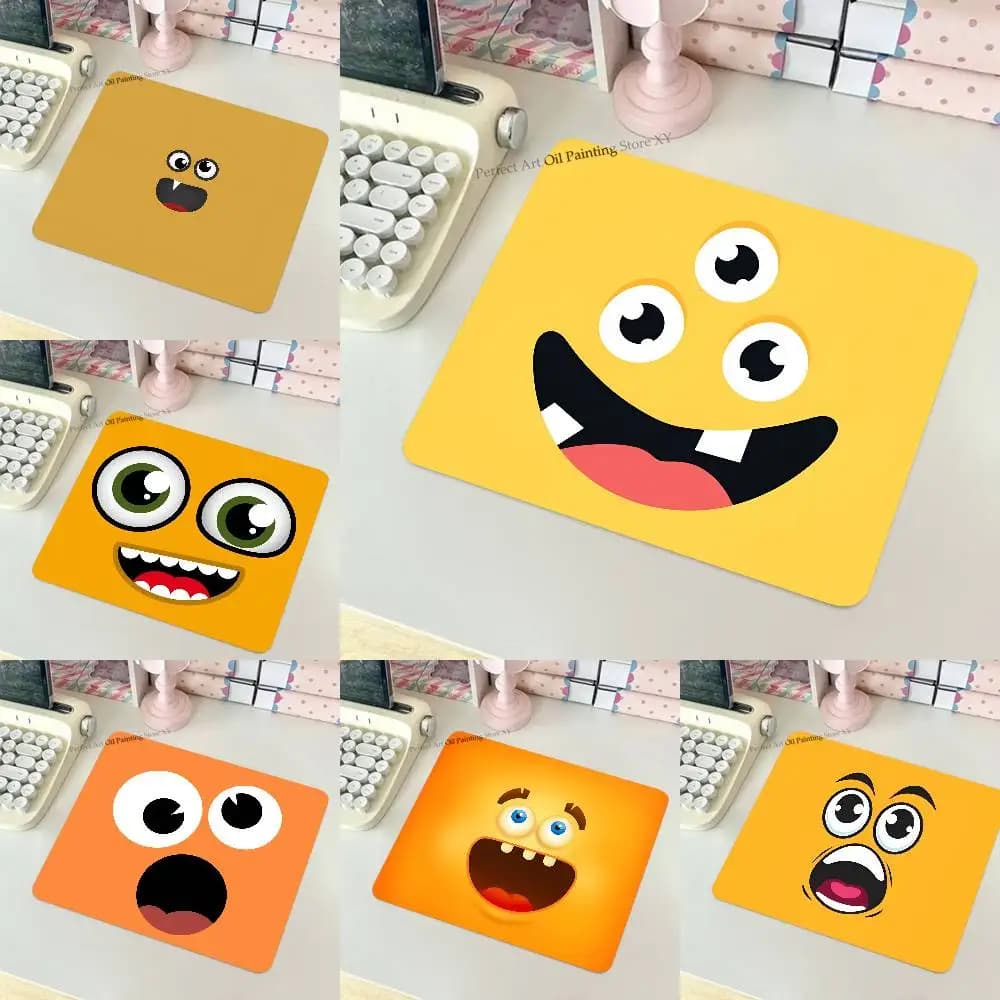 Tappetino per mouse 3D Funny Meme Face, piccolo tappetino per mouse LockEdge per giocatori, tappetino per scrivania del computer, rettangolare, in gomma antiscivolo