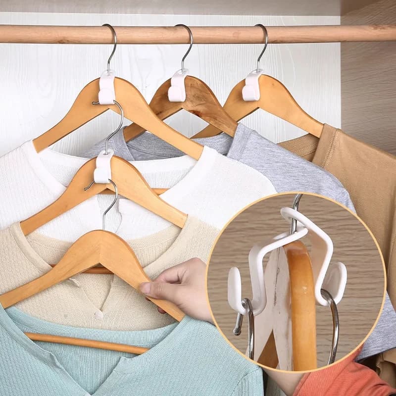 5-20Pcs Clothes Hanger Hooks Organizer Connect Multifunction Cascading Plastic Bedroom Wardrobe Storage Space Saving Coat Hook