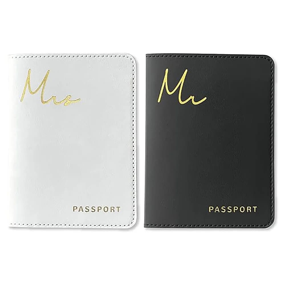Set Porta Passaporto per Sposi Novelli, Essenziali per Luna di Miele, Regali di Anniversario, Accessori per Sposo e Sposa