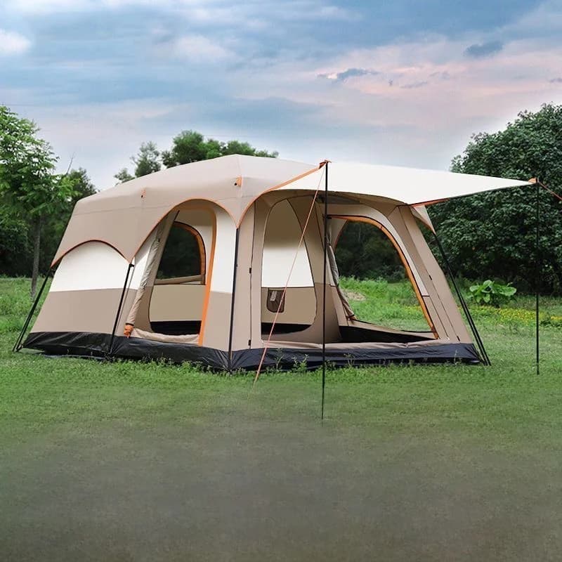 Tenda da Campeggio Automatica Grande con Due Stanze e Un Soggiorno, per Soggiorni all'Aperto in Natura, Facile da Montare, Rifugio per Famiglie e Gruppi
