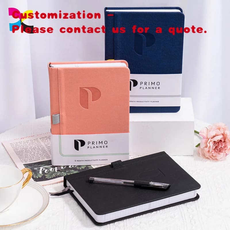 personalizzato. Produzione in fabbrica Quaderno raccoglitore in pelle PU Stampa di pianificatori con copertina rigida di alta qualità